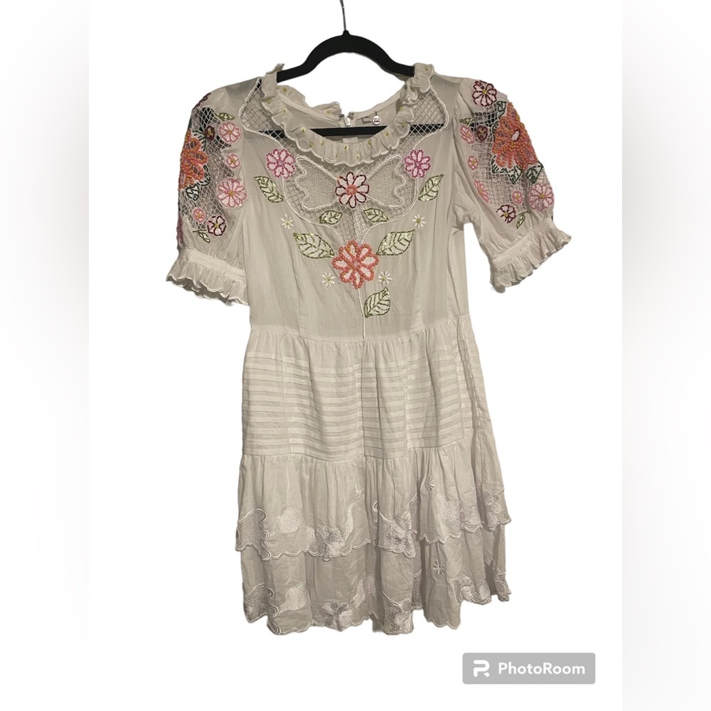 CeliaB cotton beaded mini dress